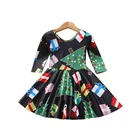 Custom dress floral girls boutique christmas dress for baby girl