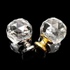 40mm Crystal Glass Clear White Cut Faces Knob handle In Brass for cabinet dresser cupboard kitchen furniture