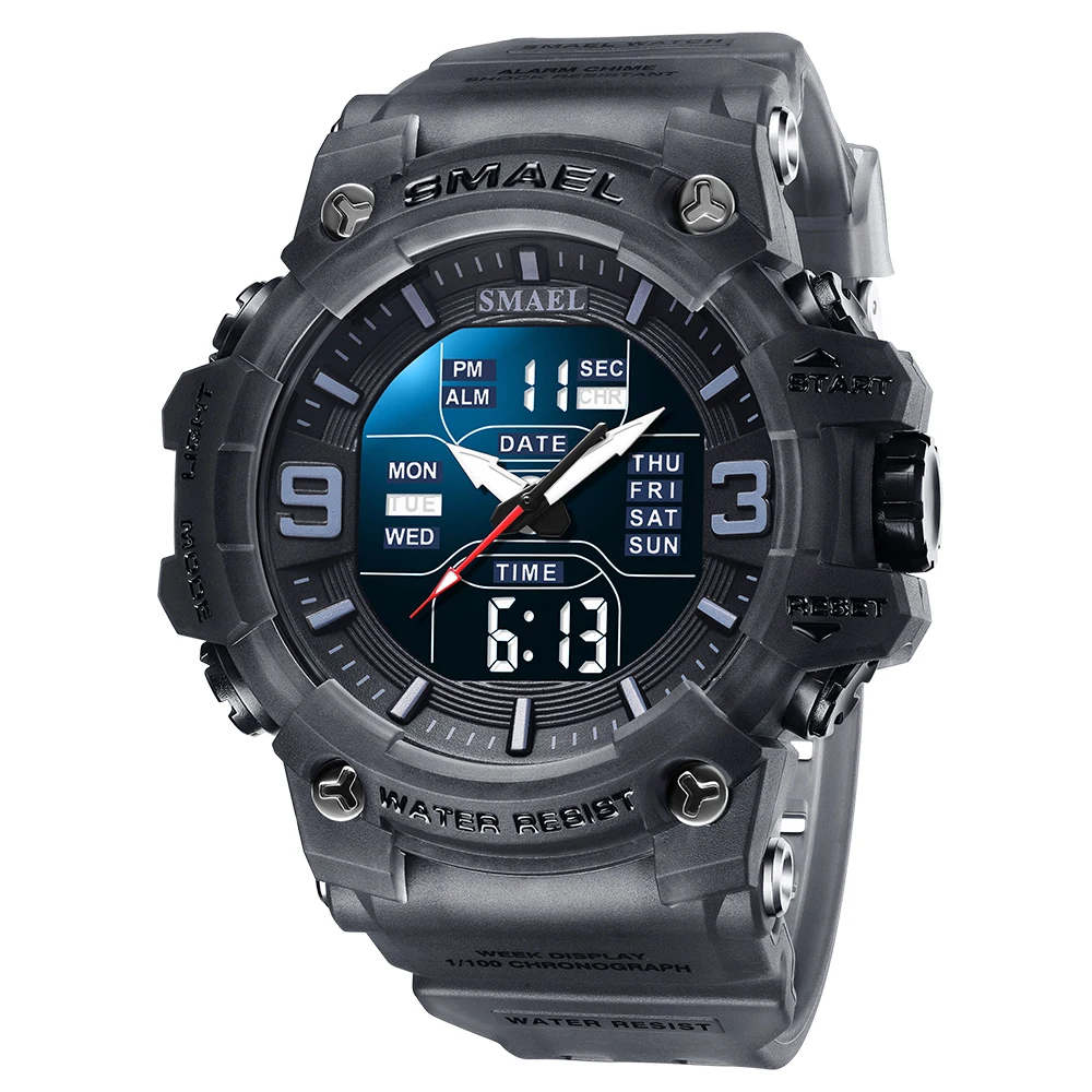 SMAEL 8049 relgio men sports waterproof led watch army large dial analog digital watch, 10 colors
SMAEL 8049 relgio men sports waterproof led watch army large dial analog digital watch, 10 colors