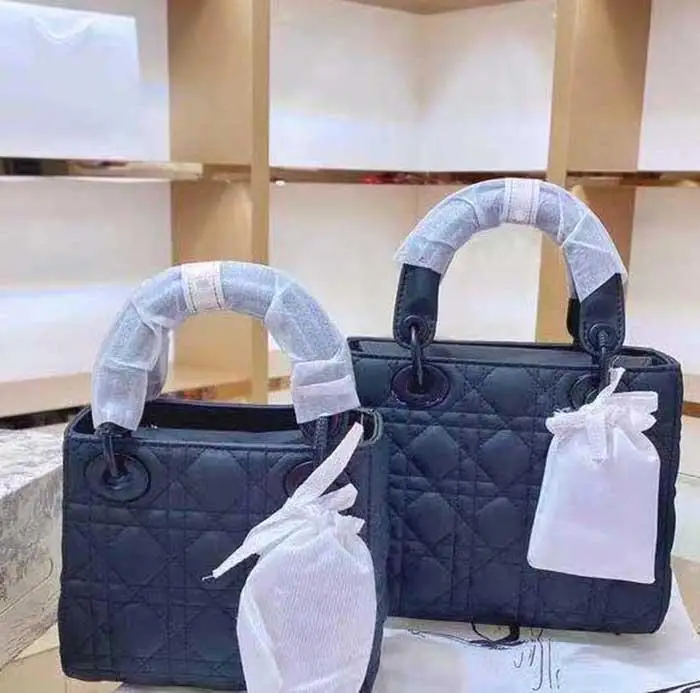 

17cm and 20cm designer luxury brand belt box lady shoulder bag leather houndstooth fabric CrossBodybag saddle handbag