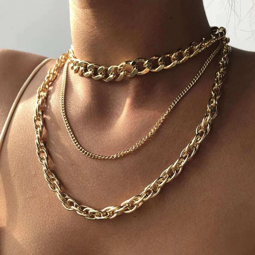 Hip Hop Alloy Gold Plated Jewelry Hollow Multi Layer Cuban Link Chain Necklace For Women
Hip Hop Alloy Gold Plated Jewelry Hollow Multi Layer Cuban Link Chain Necklace For Women