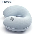 Auto Press Pump inflatable travel neck pillow with bag New Fashion Air Filled TPU U shape foldable flocked Neck Pillow