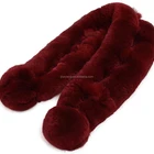 Soft rex rabbit custom scarf warm shawls with fur balls