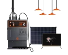 Solar Power Tv 2020 New OEM/ODM Portable Solar Home Power Generator Mini Solar TV System With 4 LED Lights 40W