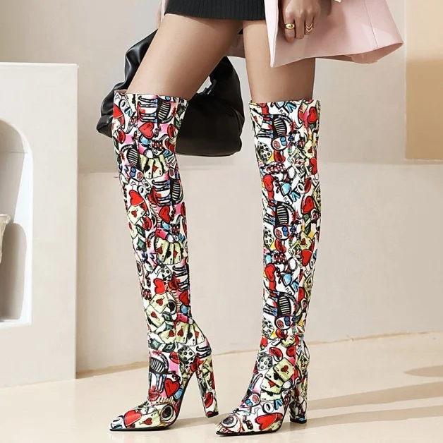Two-in-one Pointed Toe Mixed Color Over Knee High Chunky Heels Women Long Boots Slip-on Knee High Boots for Ladies Big Size 43, Black,white,mixed
Two-in-one Pointed Toe Mixed Color Over Knee High Chunky Heels Women Long Boots Slip-on Knee High Boots for Ladies Big Size 43, Black,white,mixed