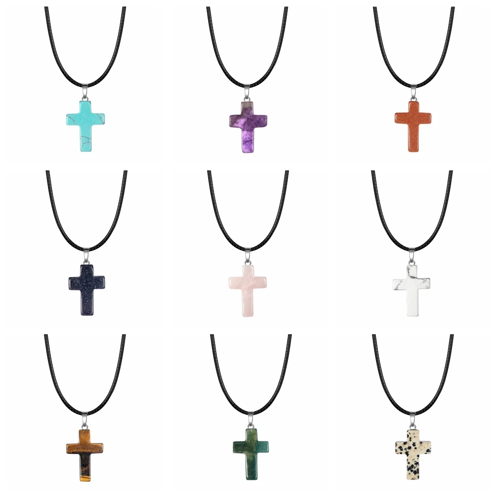 Natural Stone Pendant Necklace Healing Crystal Quartz Chakra Gemstone Cross Shape Charms Pendant for DIY Jewelry Making, As the picture
Natural Stone Pendant Necklace Healing Crystal Quartz Chakra Gemstone Cross Shape Charms Pendant for DIY Jewelry Making, As the picture