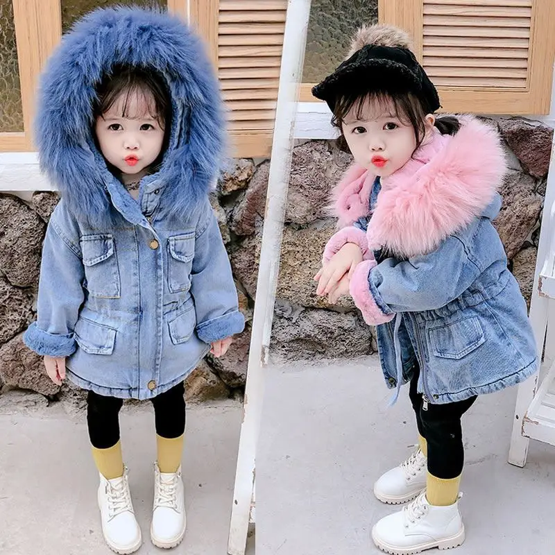 Girls Clothing Baby Coats for Girls Fur Collar Jackets For Winter Autumn Kids Clothes Plus Velvet Thick Denim Children Outerwear
Girls Clothing Baby Coats for Girls Fur Collar Jackets For Winter Autumn Kids Clothes Plus Velvet Thick Denim Children Outerwear