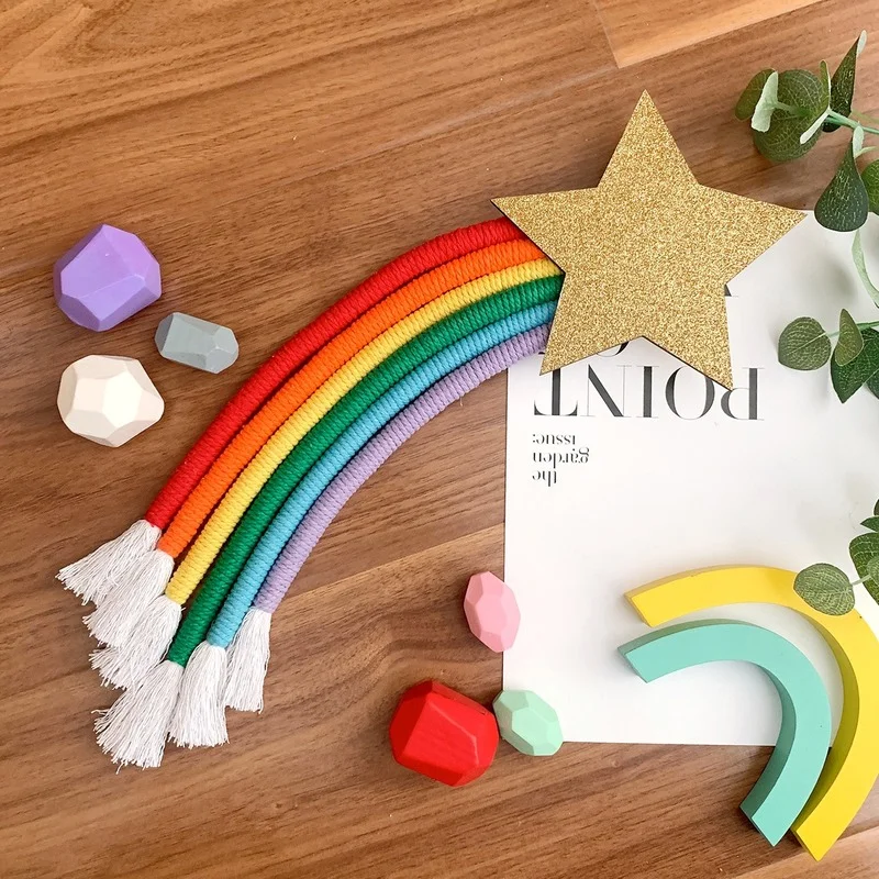 Ins Rainbow Colored Tapestry Home Furnishings Woven Ornaments Tassel Wall Hanging Decoration Mural 
Ins Rainbow Colored Tapestry Home Furnishings Woven Ornaments Tassel Wall Hanging Decoration Mural