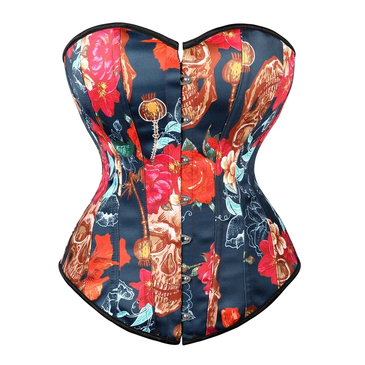 Trendy Steampunk Underbust Corset Flower Skull Printed Corset Vintage Bustier Tops Gothic Corset With Buckles
Trendy Steampunk Underbust Corset Flower Skull Printed Corset Vintage Bustier Tops Gothic Corset With Buckles