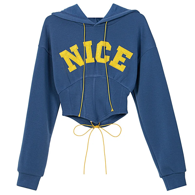 New Arrival Letter Printed Bandage Cropped Tops Long Sleeve Oversized Women Sports Sweatshirt Hoodies, 3 colors
New Arrival Letter Printed Bandage Cropped Tops Long Sleeve Oversized Women Sports Sweatshirt Hoodies, 3 colors
