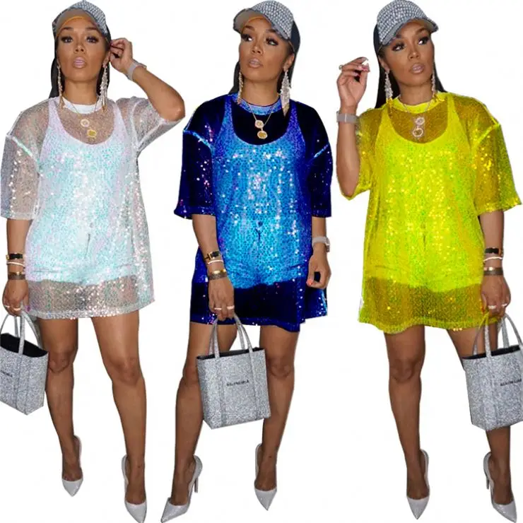 0819M209 High quality sexy round neck short sleeve nightclub women Perspective Sequin T-shirts
0819M209 High quality sexy round neck short sleeve nightclub women Perspective Sequin T-shirts