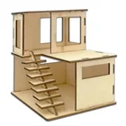 Wooden Craft Material 3D Milky House Set, Wooden DIY Milky House Set For Children