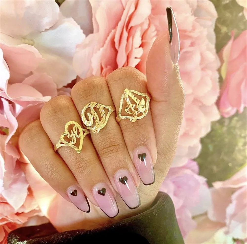 Name Ring With Charm Names For Women's Gift 2021 New Fashion Custom Name Ring Personalized Heart Initial Letter Hip Hop Rings, Customized color
Name Ring With Charm Names For Women's Gift 2021 New Fashion Custom Name Ring Personalized Heart Initial Letter Hip Hop Rings, Customized color