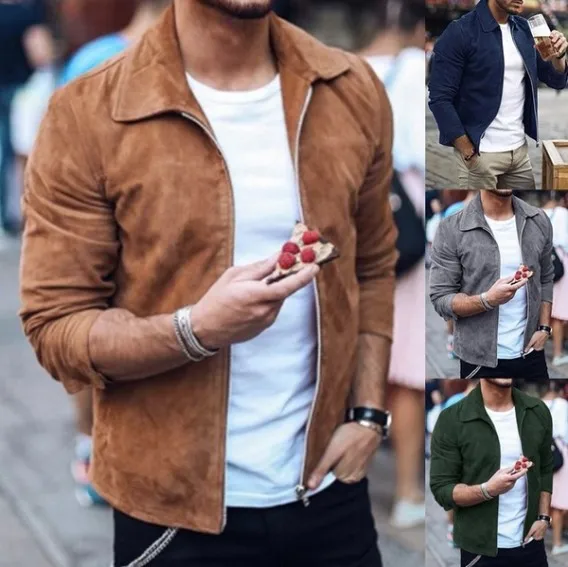 Good selling casual solid color suede jacket for men, Different colors and support to customized
Good selling casual solid color suede jacket for men, Different colors and support to customized