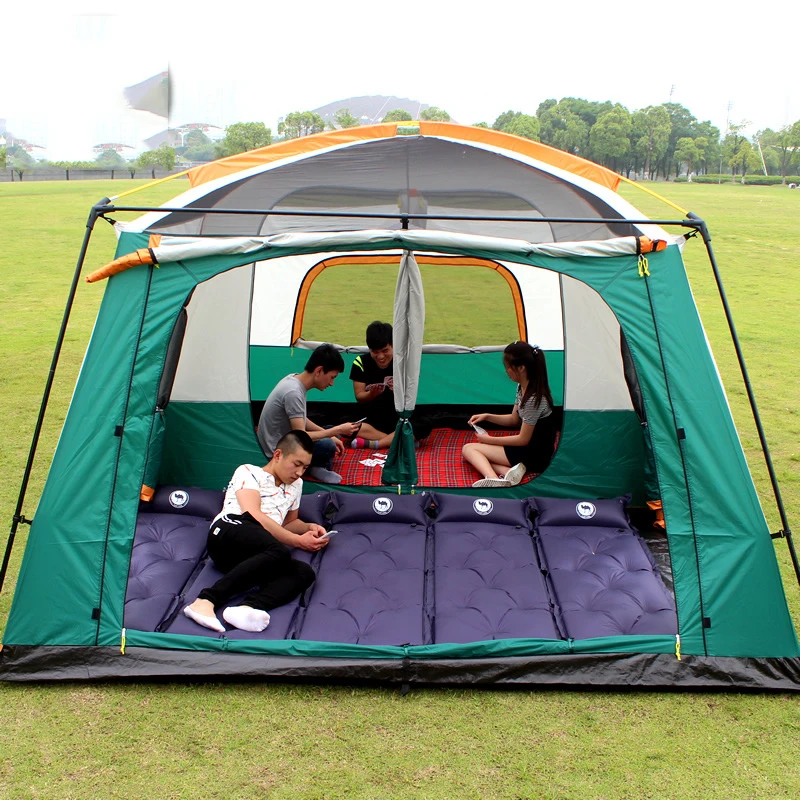 Two Bedroom One Living Room Large Size Canvas Big Outdoor Waterproof Large Family Tents Camping For 12 Persons, Brown blue green
Two Bedroom One Living Room Large Size Canvas Big Outdoor Waterproof Large Family Tents Camping For 12 Persons, Brown blue green