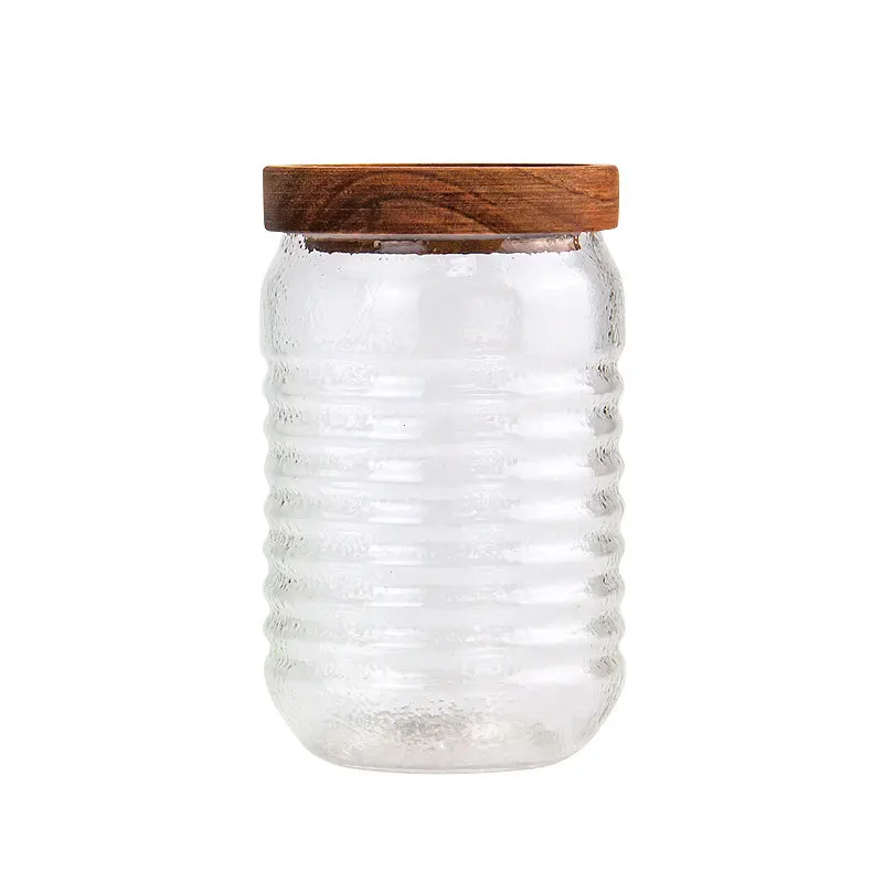 Food Grade Glass Kitchen Storage Containers With Wooden Lids Coffee & Candy Storage Jar With Press Lids, Transparent
Food Grade Glass Kitchen Storage Containers With Wooden Lids Coffee & Candy Storage Jar With Press Lids, Transparent