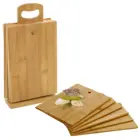 Bamboo Kitchen Cutting Board Set with Display Stand, Serving Tray, Chopping Board