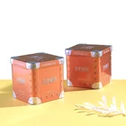 Wholesale Custom Chinese Tea Red Tin Can,Metal Tea Box Square Container For Tea Packaging Factory From China