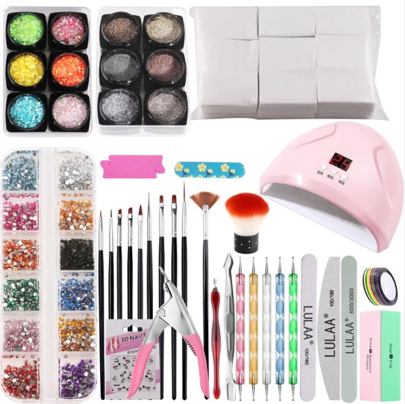 Nail Art Set acrylic powder stickers Nail acrylic powder nail brush, point drill pen, UV lamp file DIY nail tool Nail supplies
Nail Art Set acrylic powder stickers Nail acrylic powder nail brush, point drill pen, UV lamp file DIY nail tool Nail supplies