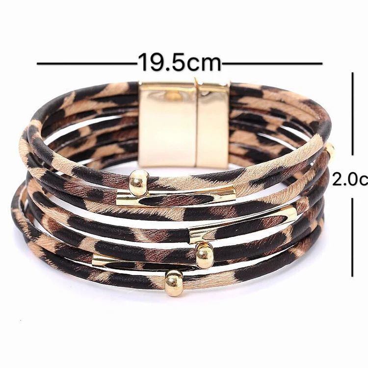 Factory Wholesale Custom Fashion Magnetic Clasp Men Handmade Charm Bracelet Women Genuine Leather Bracelet
Factory Wholesale Custom Fashion Magnetic Clasp Men Handmade Charm Bracelet Women Genuine Leather Bracelet