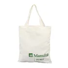 Wholesale White Canvas Shopping Tote Bags With Custom Printed Logo For Promotion
