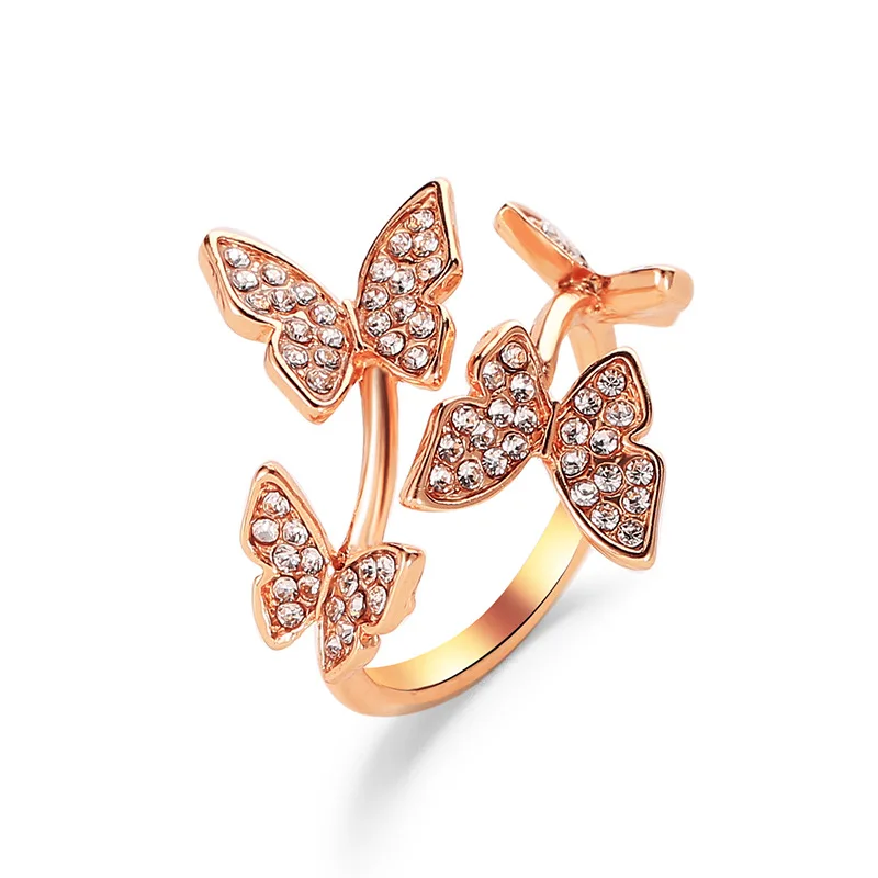 Women Wedding Gold Plated Zircon Crystal Butterfly Open Index Finger Ring Diamond Butterfly Ring
Women Wedding Gold Plated Zircon Crystal Butterfly Open Index Finger Ring Diamond Butterfly Ring