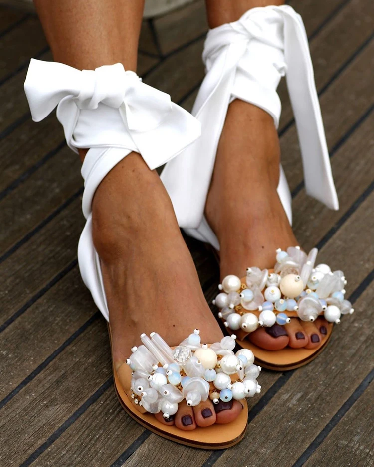 2020 Handmade Sandals Women Flat Sandals Ankle Strap Beaded Special Women's Shoes Beach Sandals, As pic
2020 Handmade Sandals Women Flat Sandals Ankle Strap Beaded Special Women's Shoes Beach Sandals, As pic
