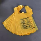 Heavy duty pe large yellow hospital garbage medical waste plastic bag