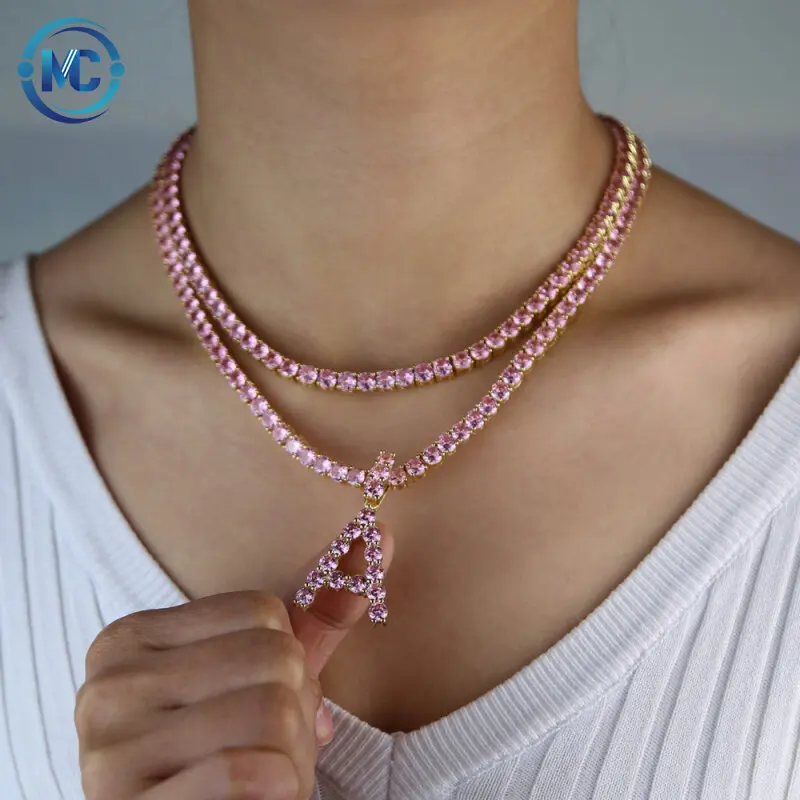 2021 One piece Rose Gold Initial Diamond 26 Letters pink stone Pendant Necklace for women
2021 One piece Rose Gold Initial Diamond 26 Letters pink stone Pendant Necklace for women