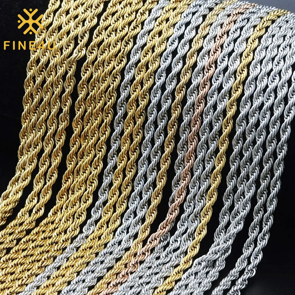In Stock Wholesale Jewelry Accessories Hip Hop Stainless Steel Twisted Rope Chain Necklace
In Stock Wholesale Jewelry Accessories Hip Hop Stainless Steel Twisted Rope Chain Necklace