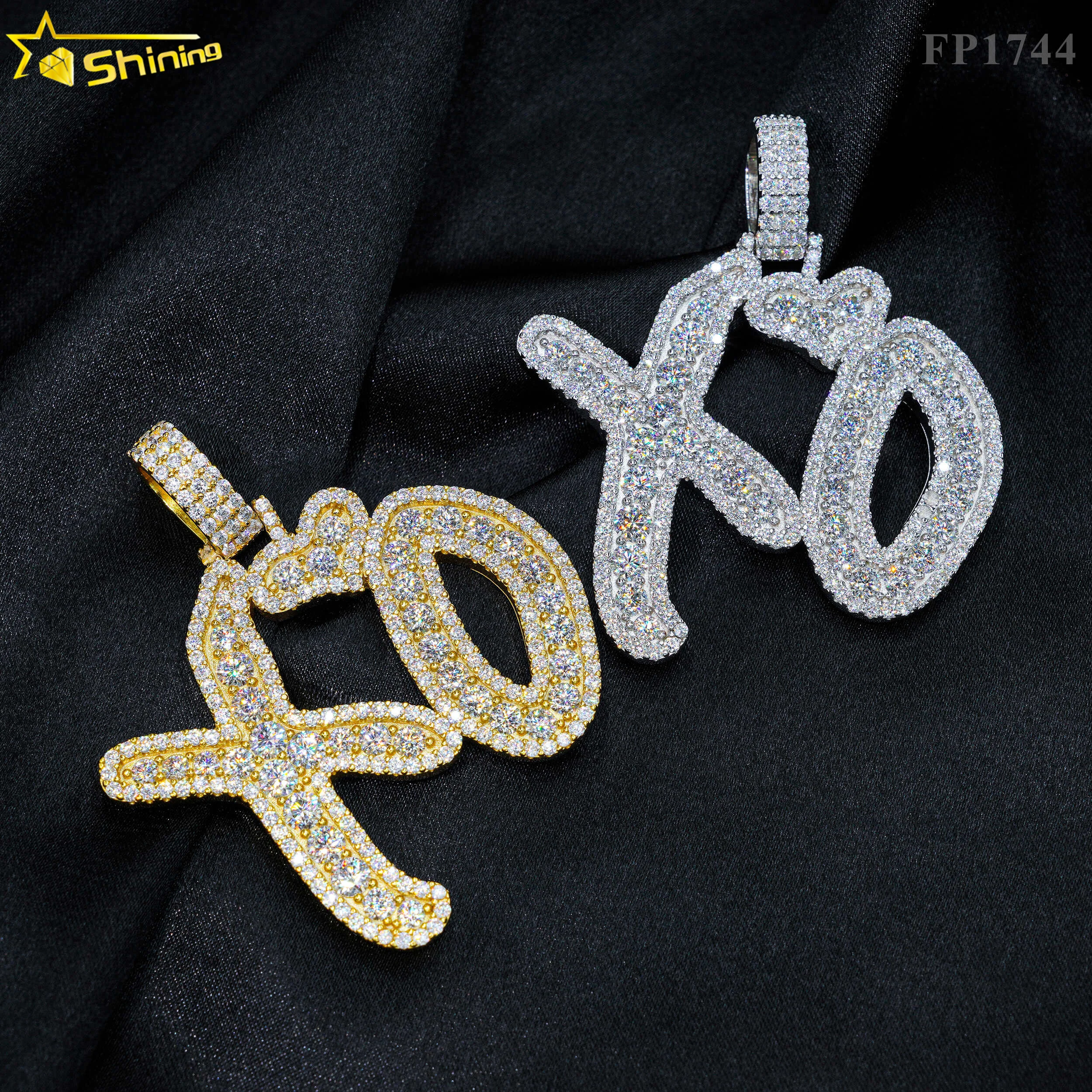 Iced out letter pendants custom design sterling silver jewelry vvs moissanite diamond pendant gold plated XO charms
Iced out letter pendants custom design sterling silver jewelry vvs moissanite diamond pendant gold plated XO charms