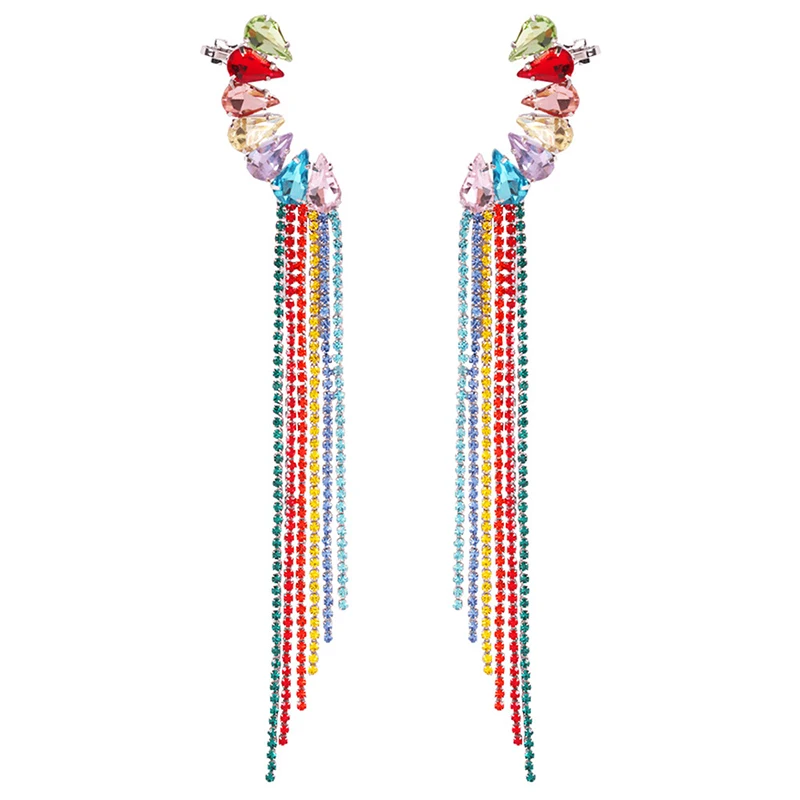 Colorful Crystal Rhinestone Tassel Dangle Earrings For Women Long Drop Earrings Jewelry (KER455), Same as the picture
Colorful Crystal Rhinestone Tassel Dangle Earrings For Women Long Drop Earrings Jewelry (KER455), Same as the picture