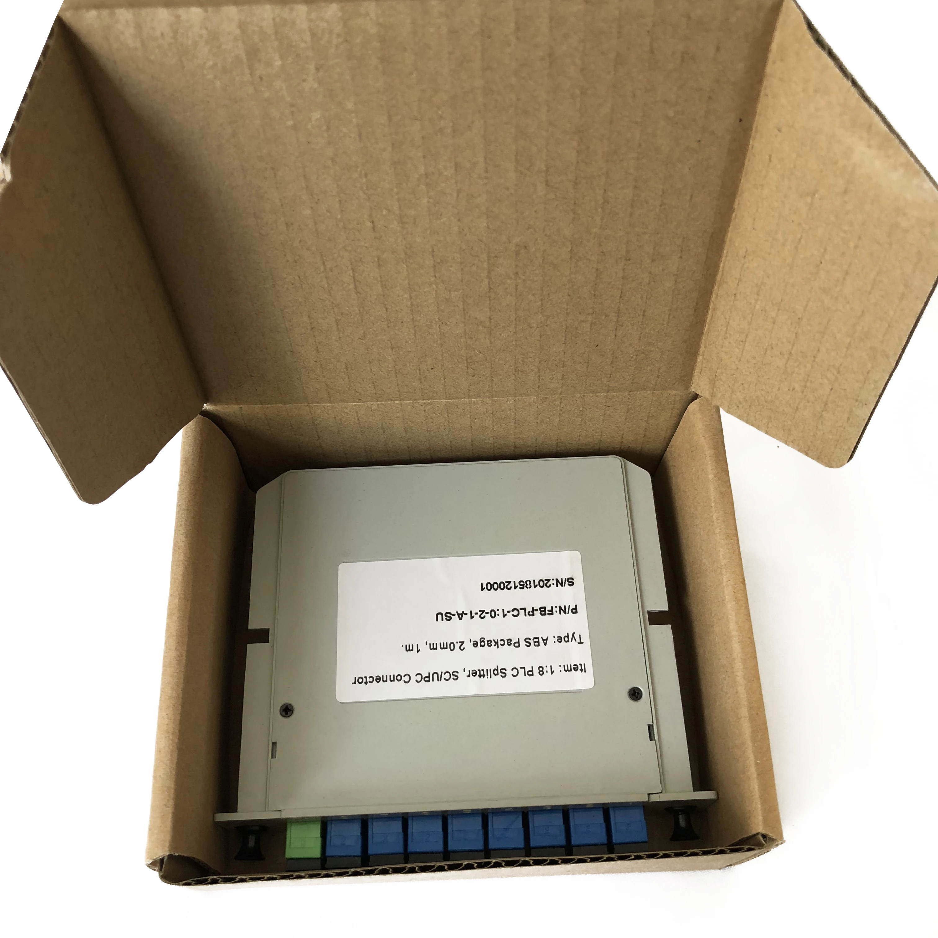 plug-in type optical fiber PLC splitter 1:2 1:4 1:8 1:16 1:32 1:64 with adaptor