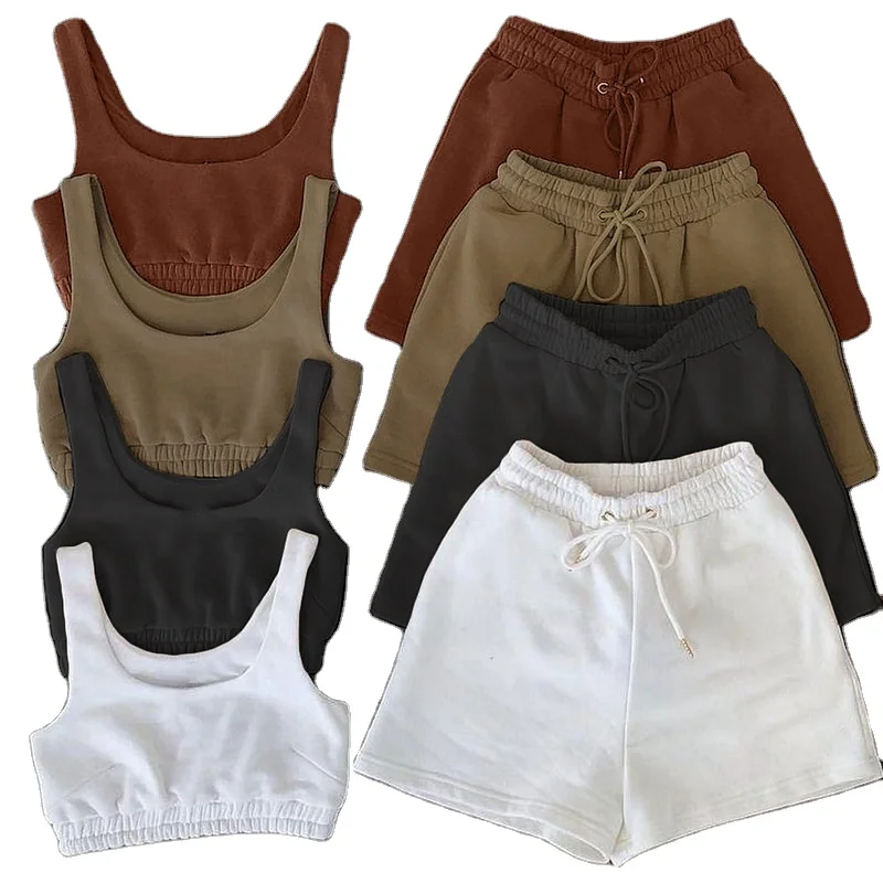 2021 Summer New Arrivals Fitness Casual Women Two Pieces Set Vest Crop Top And Shorts Outfits Sleeveless Sport Set, Picture color
2021 Summer New Arrivals Fitness Casual Women Two Pieces Set Vest Crop Top And Shorts Outfits Sleeveless Sport Set, Picture color