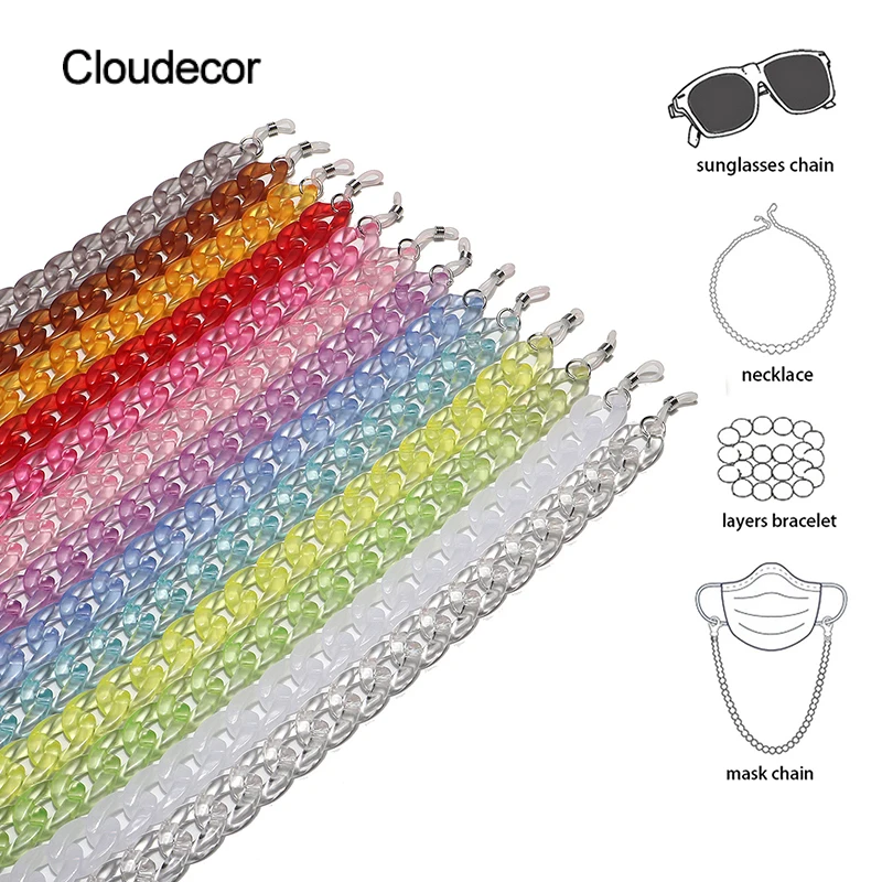 Clear Chunky Pink Acrylic Chain Glasses Necklace Sunglass Holder Bag Acrylic Masking Chain Acrylic Linked Chain For Handbags, Solid color 
Clear Chunky Pink Acrylic Chain Glasses Necklace Sunglass Holder Bag Acrylic Masking Chain Acrylic Linked Chain For Handbags, Solid color