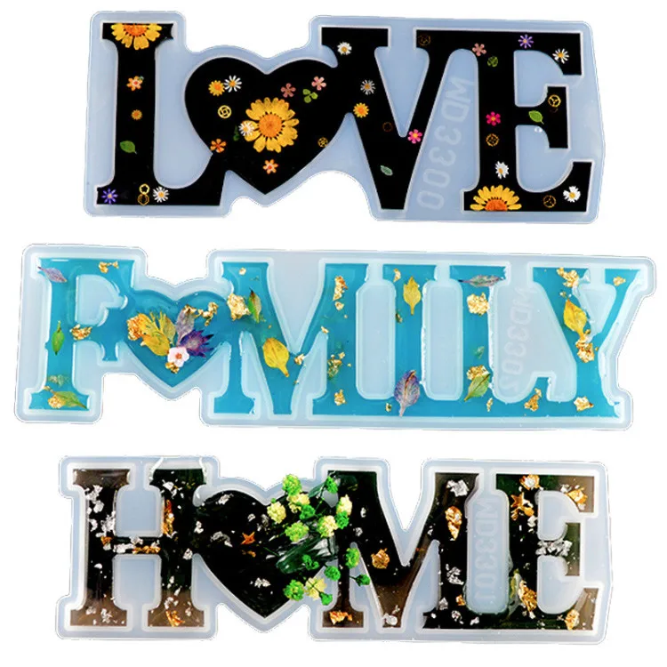 Y1809 Shiny home word letter silicone mold Love letter silicone mold family resin silicone mold, White
Y1809 Shiny home word letter silicone mold Love letter silicone mold family resin silicone mold, White