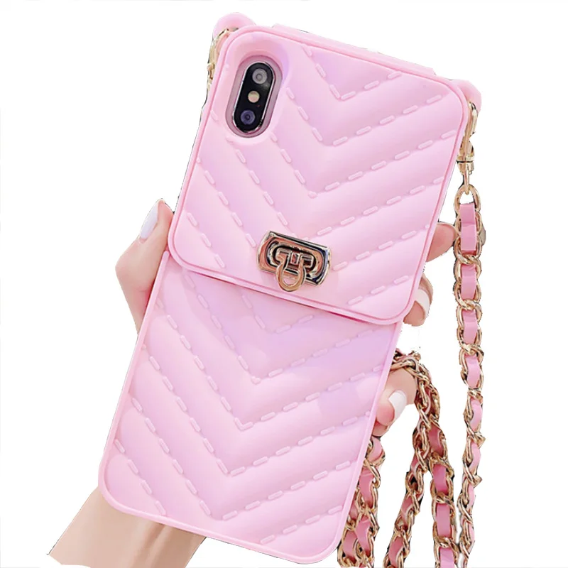 Credit Card Slot Holder Wallet Purse Handbag Cell Phone Case for iPhone 11pro Max with Crossbody Chain Wrist Strap branded style, 4 colors
Credit Card Slot Holder Wallet Purse Handbag Cell Phone Case for iPhone 11pro Max with Crossbody Chain Wrist Strap branded style, 4 colors