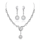 New Fashion Korean Bride Jewelry Wedding Dress with Pearl Necklace Earrings Two-piece Set