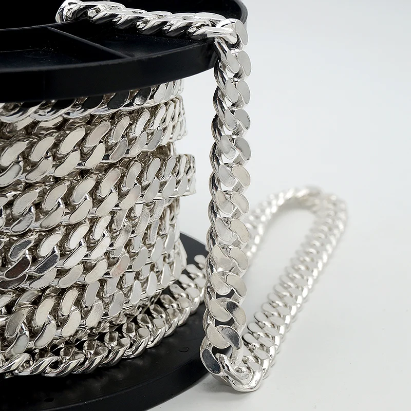 wholesale 925 silver chains for men chain necklace 10mm curb cuban chain roll by meter for jewelry making corrente de prata 925
wholesale 925 silver chains for men chain necklace 10mm curb cuban chain roll by meter for jewelry making corrente de prata 925