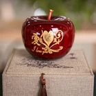 China Manufacturer Hand Carved Wooden Apple Carving Crafts