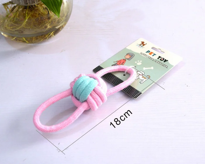 Custom Pet Dog Chew Toy Pack Set Ball Cotton Rope Squeaky Dog Toy Pet Dog Gift Candy Color