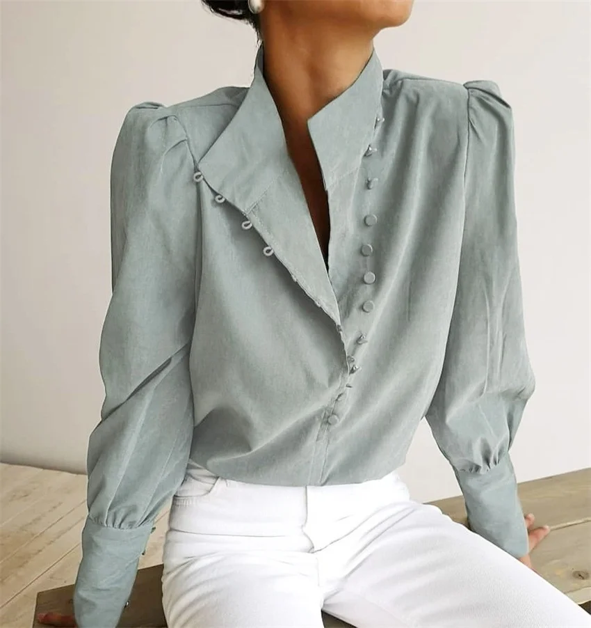 2021 New Spring Loose Casual Stand-up Collar Long-sleeved Top Ladies Shirt Blouse Fashion Shirts Women Clothing 2021, White/green
2021 New Spring Loose Casual Stand-up Collar Long-sleeved Top Ladies Shirt Blouse Fashion Shirts Women Clothing 2021, White/green