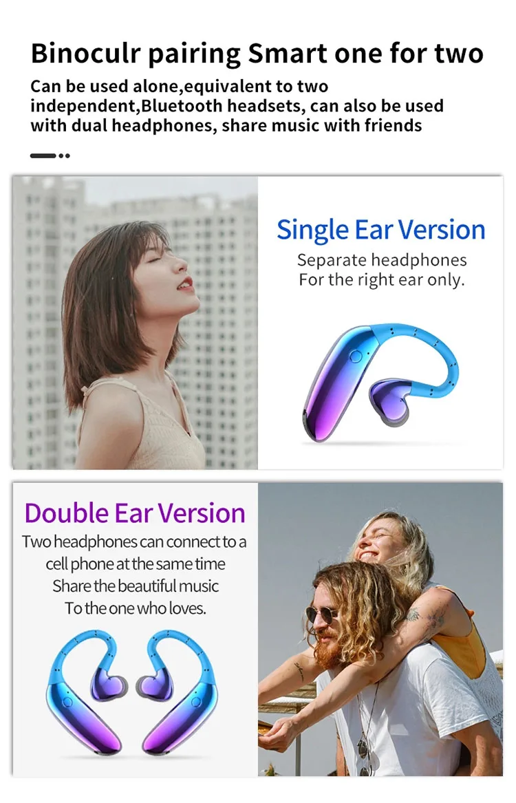 Tinderala Fashion Ear Hook TWS 5.0 Stereo IPX9 Waterproof Sport Music Hifi Deep Bass Earbud Wireless Headset Bluetooth Headphone - ANKUX.COM