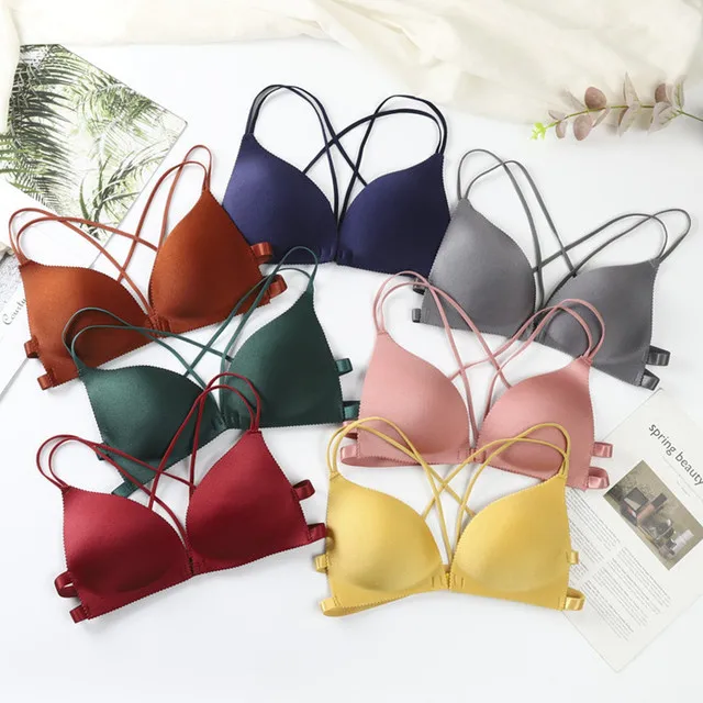Factory Wholesale Hot Sale Solid Color Front Buckle Seamless Bra Comfortable Sling Bra, 7 colors
Factory Wholesale Hot Sale Solid Color Front Buckle Seamless Bra Comfortable Sling Bra, 7 colors