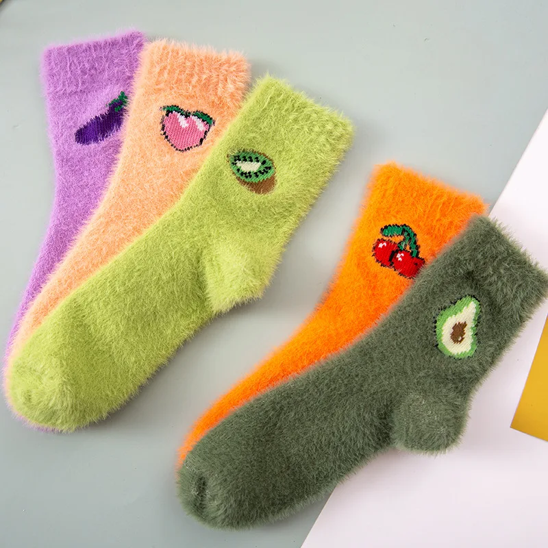 imitated mink wool colorful fruit knitted winter socks cozy soft floor socks for women and girls, 5 colors as photo
imitated mink wool colorful fruit knitted winter socks cozy soft floor socks for women and girls, 5 colors as photo