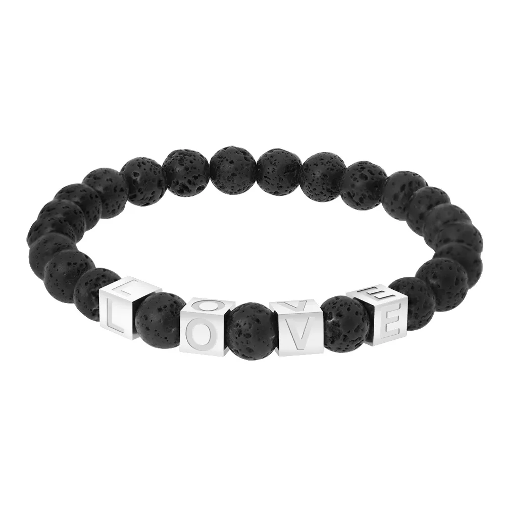 free sample Fashion Custom DIY Letter Name Bracelets Black Volcanic Stone Mens Bead Bracelet, Gold and silver
free sample Fashion Custom DIY Letter Name Bracelets Black Volcanic Stone Mens Bead Bracelet, Gold and silver