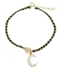 Fashion Handmade Yiwu Manufacturers High quality friendship braid rope half moon pendant star bracelet