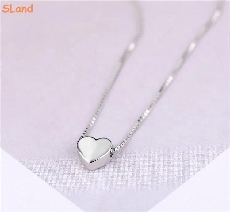 SLand Jewelry Manufacturer wholesale tiny 925 sterling silver love heart necklaces with Box Chain 41+4cm extensions for Girls
SLand Jewelry Manufacturer wholesale tiny 925 sterling silver love heart necklaces with Box Chain 41+4cm extensions for Girls