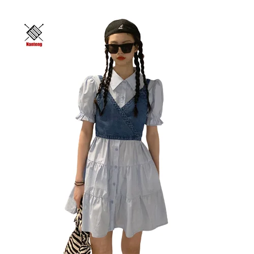 New Arrival Korean Fashion Vintage Denim Halter Puff Sleeve Wholesale Designer Dresses
New Arrival Korean Fashion Vintage Denim Halter Puff Sleeve Wholesale Designer Dresses