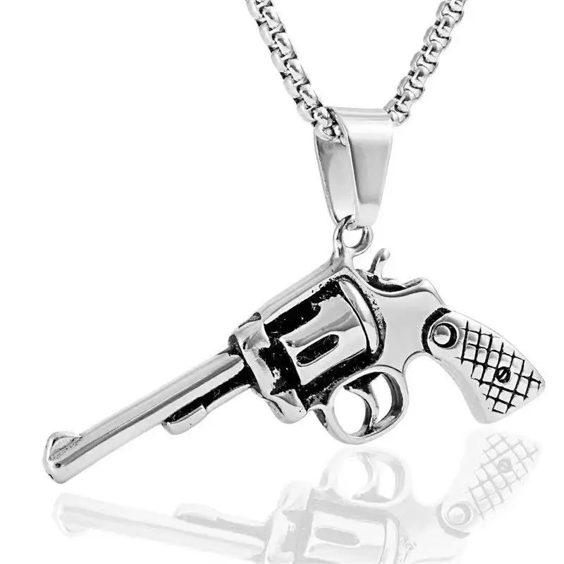 Hot stainless steel necklace men's jewelry wholesale hip hop Zorro pistol pendant men
Hot stainless steel necklace men's jewelry wholesale hip hop Zorro pistol pendant men
